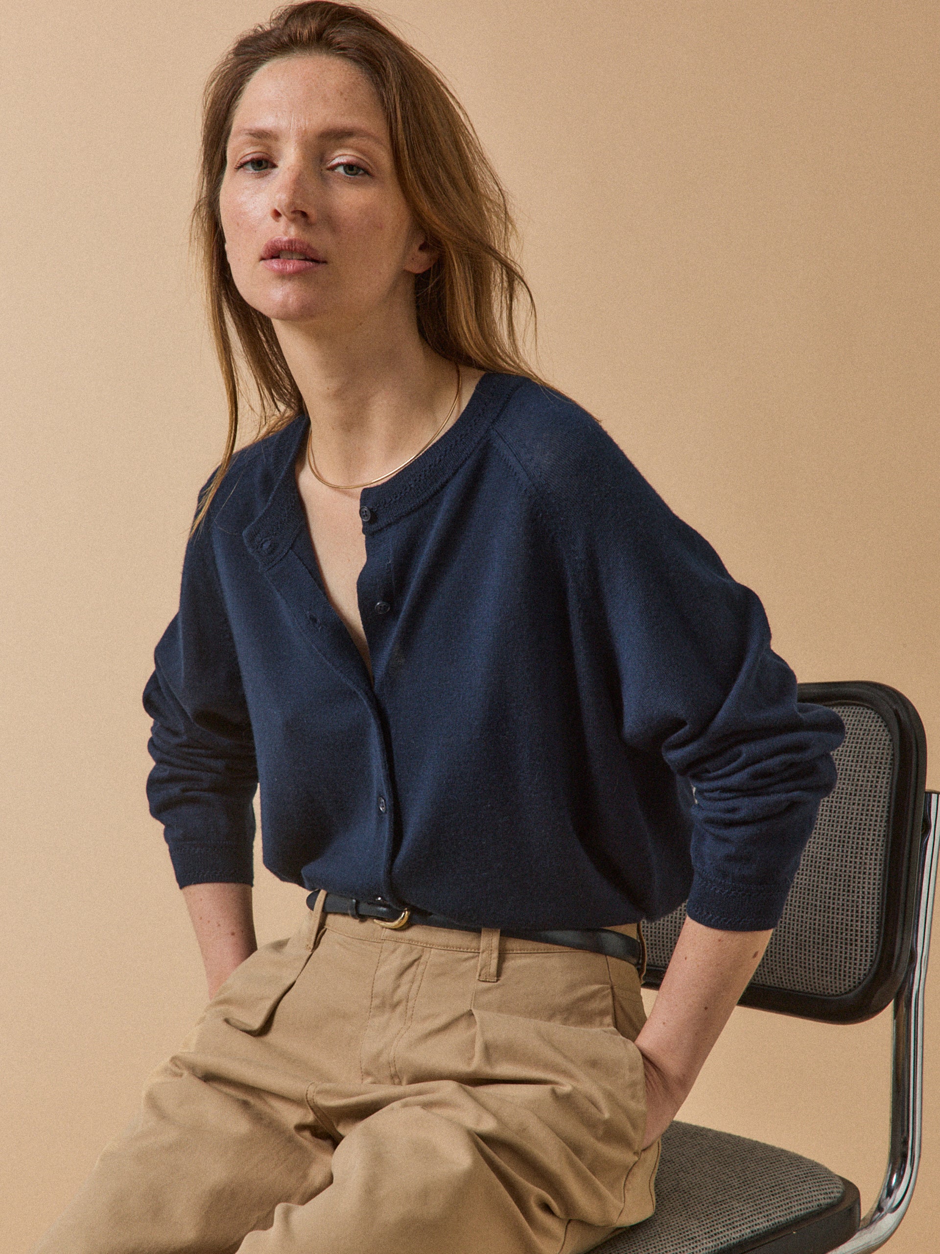 Gilet boutonné femme laine mérinos RWS*