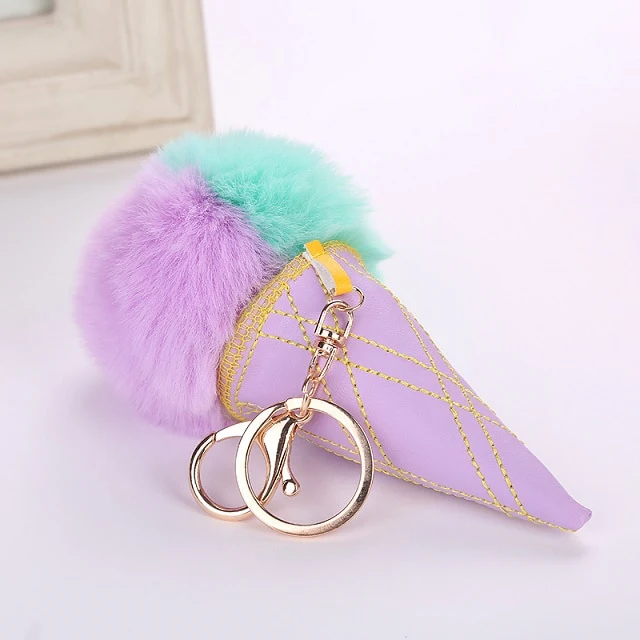 Porte-Clé Glacé en Fausse Fourrure Coréen – Image 6