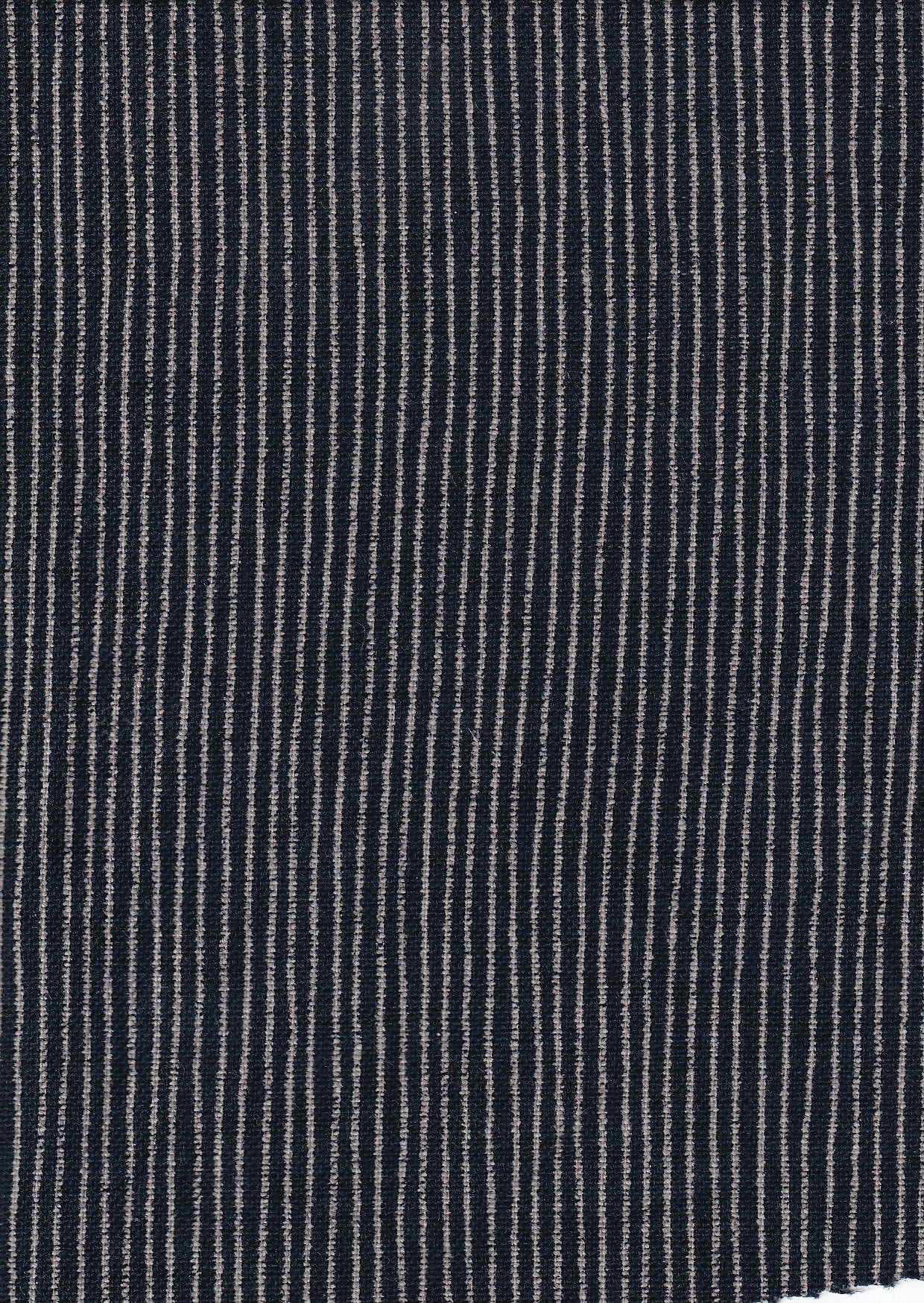 tissu toile de coton double-face à rayures japonaises craie sur marine – Image 2